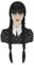 Schwarze Perücke für Kostüm Kinder Damen Perücke Schwarze Lang mit Pony für Kostüm Fasching Karneval Halloween VD104BK