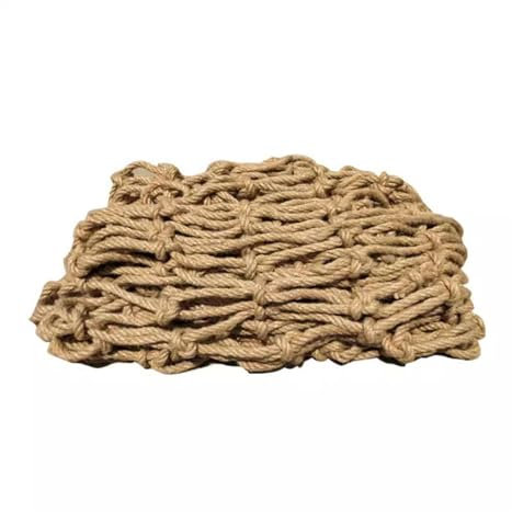 UHEKC Hanfseilnetz Kindersicherheitsnetz Kletternetz Absturzsicherungsnetz für Balkontreppen Foto-Wanddekoration Trenndeckennetz, Gartenzaunnetz (Color : 6cm mesh, Size : 10x10m(33x33ft))