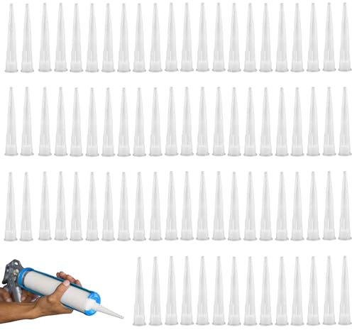 80 punte per cartuccia in silicone, punte in silicone, beccucci HOMURY per cartucce in silicone, punte di ricambio per sigillanti adesivi e pistola a cartuccia