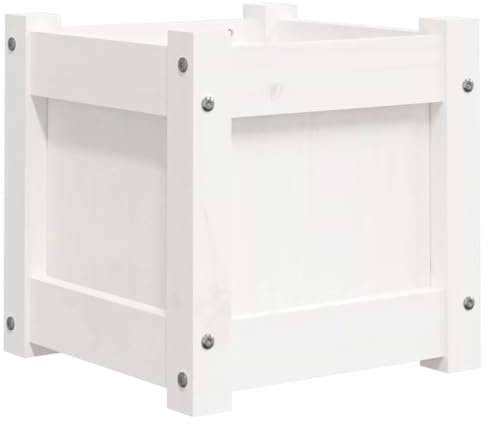 vidaXL Fioriera da Giardino Bianca 31x31x31 cm Legno Massello di Pino