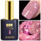 YTD Likomey UV Nagellack Glitzer,15ml Rosa Gel Nagellack Glitter,Sparkle Funkelnd Farbgel Nagellac,Reflective Holographisch Diamant Maniküre Gel Nail Polish