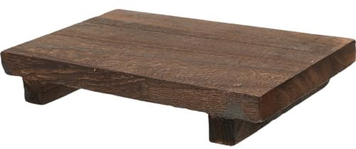 Zerodeko Wooden Soap Stand Retro Bathroom Tray Wooden Vase Stand Soap Dispenser Bottle Tray for Sink Counter Home