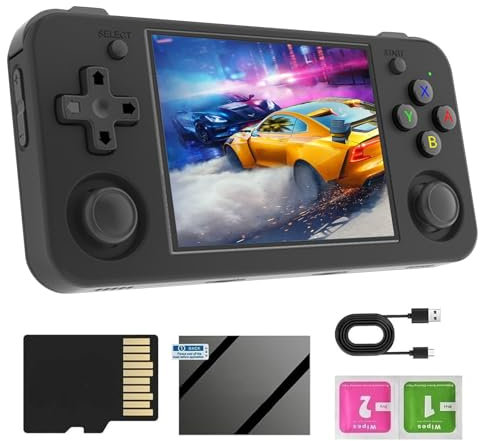 Nuziku RG35XX H Handheld Game Console,RG35XX H with Linux System, 64G Card, 5500 Games,Supports 5G WiFi, BT 4.2 Output, 30+Emulator,3.5'' IPS Screen Hand Held Game Consoles