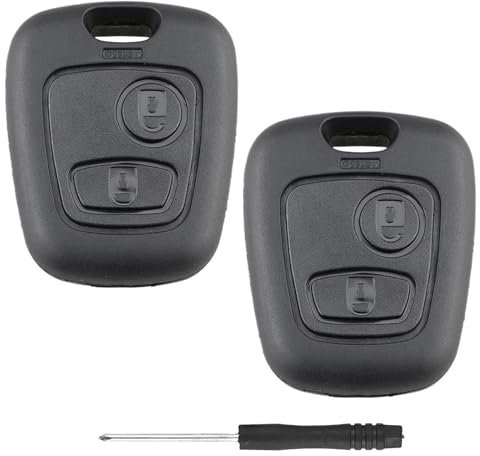 Alppihym 2-Pack de 2 clés de Voiture Compatible Peugeot 107 206 207 406 407 306 307 806 et Compatible Citroën C1 C2 C3 C4 C5 C6 - Porte-clés sans électronique (sans embryons)