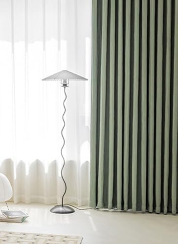 Daesar Tenda Occultante 229 cm Altezza, 2 Pannelli Tende Finestra Camera da Letto Poliestere con Occhielli Struttura Ruga Tinta Unita Tenda per Finestra 132x229 cm, Verde