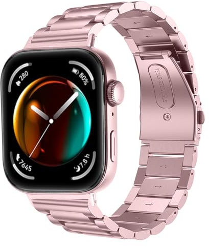 AsohsEN Correas de metal compatibles con Huawei Watch Fit 3, ajustable, elegante, casual, deportiva, correa de repuesto para Huawei Watch Fit 3, para mujeres y hombres (rosa)