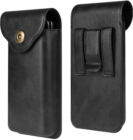 Leder Handy Gürteltasche Herren Kompatibel mit Samsung Galaxy Z Fold 6/Z Fold 5/Z Fold 4/Z Fold 3/Z Fold 2/Z Fold 2019, Handytasche Gürtel Leder Handy Gürtelclip Holster mit Gürtelschlaufe Brieftasche