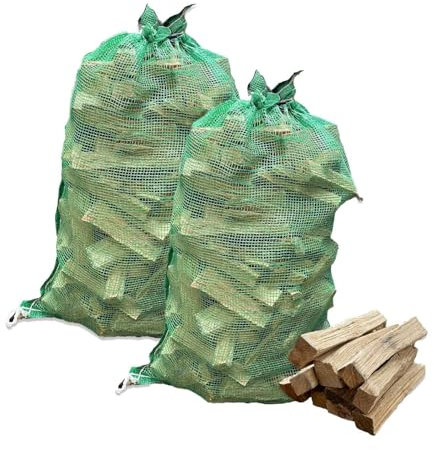 2 x 25L Net Warma Oak Wood Pizza Kindling Kiln Dried Hardwood Little Logs 50L - Ready to Burn - Suitable for Ooni Uuni Nero Dellonda Portable Pizza Ovens Firewood Multi Fuel Stove Chimenea Open Fires