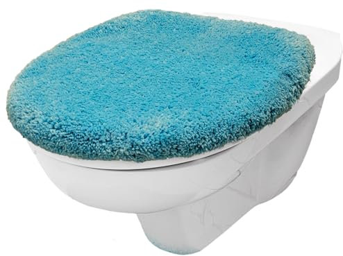 Brandsseller Housse d'abattant de WC 38 x 48 cm Découpe en microfibre douce Housse de siège de toilette pour un confort optimal et un style Turquoise