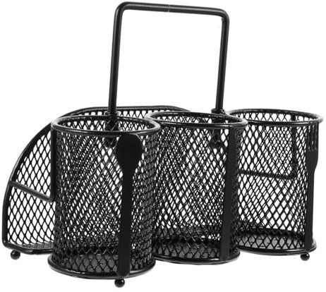 OFFSCH Support De Rangement Pour Ustensiles De Cuisine Fer Porte-couverts à Plusieurs Compartiments Pour Cuillères Fourchettes Et Petits Accessoires De Cuisine Design Élégant Et