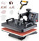 CREWORKS Prensa de Calor 38x30 cm, Maquina de Sublimacion 8 en 1 con Panel de Control Digital, Prensa de Calor Multifuncional con Tubos de Calefacción Dual para Tazas, Gorras, Platos y Más