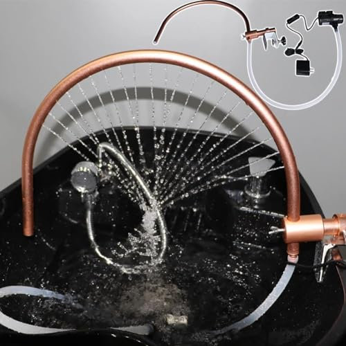 IYUESQ Wasserzirkulationskopf-Spa-Rahmen, Spa-Beckenhahn, Kopftherapiegerät für Salon-Wasserfall-Shampoo-Bett-Massagezubehör, 180 ° -Bogendesign, 21 Wasserauslasslöcher, Kopf-Spa-Ausrüstu