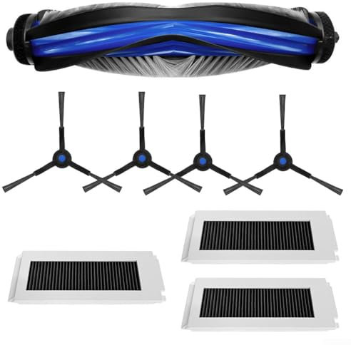 Daaxing Confezione da 8 spazzole principali con filtri HEPA, spazzole laterali adatte per aspirapolvere robot Ecovacs N30 Pro Omni/N30 Omni/N20e Plus/N20e, 1 spazzola principale, 3 filtri HEPA, 4
