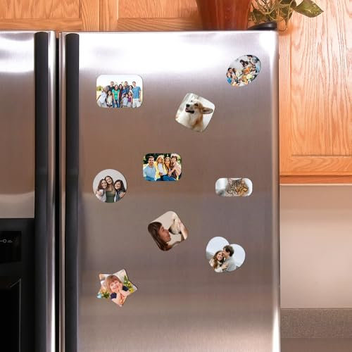 Kühlschrankmagnete nach Maß, Fügen Sie Ihr Foto/Logo/Textdesign hinzu, personalisierte Kühlschrankmagnete Geeignet für Schließfächer Hause Küche Büro oder Schule. (Quadrat)