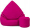 Slevobox Sitzsack mit Hocker Fuchsia 112x82x82 cm - XXL Sitzsack Erwachsene mit Füllung - Schlafzimmer und Wohnzimmer Möbel - Indoor Sitzsäcke Wasserdicht - Lounge Sessel - Bean Bag