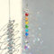 45cm Kristall Sonnenfänger Windspiel - Bunter Regenbogen Sonnenfänger mit Doppelspirale & Chakra Perlen - Dekorativer Hängender Suncatcher für Fenster,Garten,Balkon,Hochzeit - Innen & Außen Deko (A)
