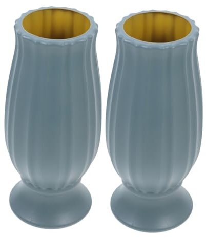 POPETPOP 2 Pezzi vaso da cimitero fiori del cimitero con vaso portafiori per cimitero portafiori da tomba portafiori in lapide vasi di urna di metallo Light Green