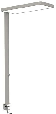 MAUL LED Standleampe Büro MAULjura silber dimmbar Klemmfuß 4000 K blendarm | direktes und indirektes Arbeiten, stufenlos anpassbar, sichere Tischklemme, schreibtischschonende Unterlage