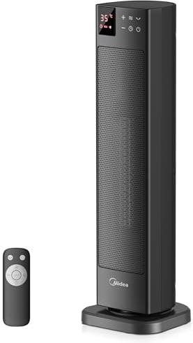 Midea 2000W Electric Heater, Thermostat, Remote, 3 Modes, 24H Timer