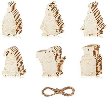 ISTOVO 30 Pcs Wooden Craft Make You Own Christmas Tree DIY Wooden Coloring Hanging Crafts for Christmas DIY Wooden Christmas Craft for Girls/Boys