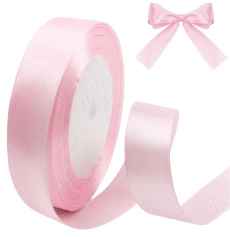YUDANSI Nastro Di Raso Adatto Per Confezionare Regali, 2.0cm x 22 m Nastro Doppio Raso Per Feste Di Compleanno, Fai Da Te Metri Per Artigianato Inviti Di Nozze, Bouquet Da Sposa, Natale, San Valentino