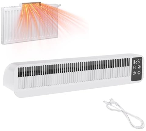 Froadp Heizkörper Ventilator mit Temperaturanzeige – Tragbarer Heizkörperlüfter mit 3 Geschwindigkeiten, Timer & Smart Wärmesensor, Leiser Heizkörper Lüfter zur Effizienzsteigerung der Heizung