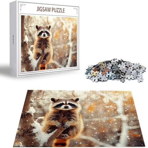 Winter Puzzle 1314 Teile Tier Puzzle Erwachsene, Holzpuzzle Klassische Puzzles, Jigsaw Puzzles für Erwachsene, Premium Quality Klassische Jigsaw, Geschicklichkeitsspiel für die Ganze Familie H-5196