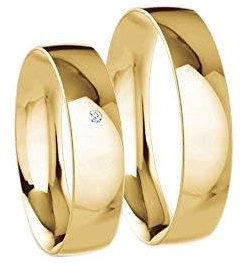 JC Schmuck Unisex 8 Karat (333) Profil 2, Ring für Paare, Geschenk für Paare, Kein Edelstein
