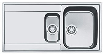 1.5 Bowl Inset Chrome Stainless Steel Kitchen Sink with Left Hand Drainer - Franke Maris