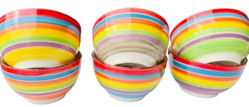 Kombiservice Geschirrset Tafelservice Kaffeeservice Porzellan Geschirr BUNT (4er set Schale 14 cm)