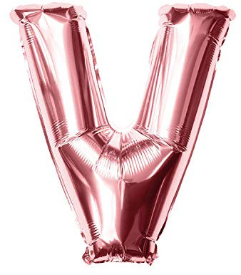 Oblique Unique® Folien Luftballon alle Buchstaben Alphabet ABC Herz Stern in Roségold für Geburtstag Jubiläum Schuleinführung JGA Hochzeit Baby Shower Party Deko Folienballon - wählbar (Buchstabe V)
