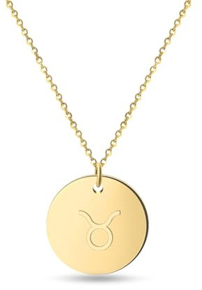 GD GOOD.designs Sternzeichen Kette Gold 18 Karat - Wasserfest I Vergoldete Halskette mit Horoskop Anhänger I Zodiac Necklace aus Edelstahl für Damen