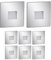 ledscom.de 8 Stück LED Treppenlicht/Wandeinbauleuchte FOW für innen und außen, Downlight, eckig, edelstahl, 85 x 85mm, warmweiß