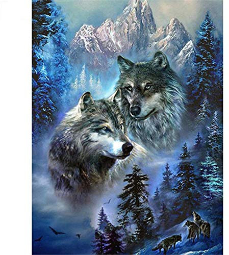 Yingxin34 2000 Teile Puzzle,Wolf und Wald Panorama-Puzzle,Erwachsene,Puzzle unterlagen,Mehrfarbig,für die ganze Familie 70X100cm（27.55 * 39.37inch）