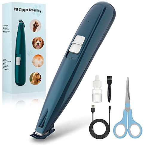 Tondeuse à Poils de Chien Portable Tondeuse électrique Rechargeable Pour Animaux de Compagnie, Kit de Toilettage de Poils D'animaux Pour Pattes Yeux Oreilles Corps, Faible Bruit Facile à Nettoyer