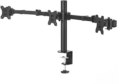 Hama Monitorhalterung für 3 Monitore 13 – 27 Zoll (Monitorhalter höhenverstellbar bis 40 cm, schwenkbar 180°, neigbar +/- 25°, ausziehbar, Bildschirmhalterung 7 kg Traglast, VESA 75 x 75, 100 x 100)