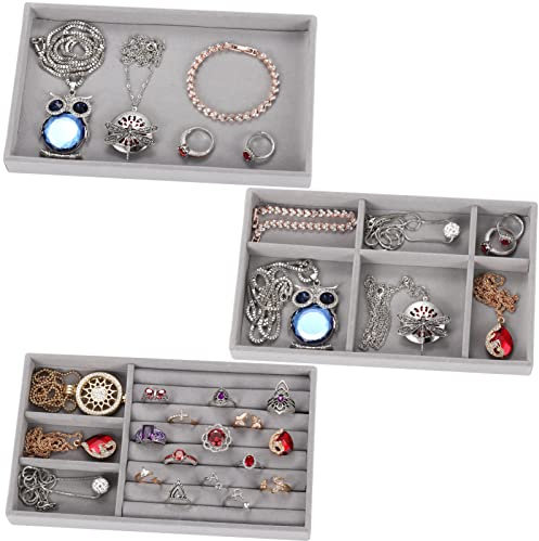 Valyria Velvet Empty Ring Earrings Tray Box Showcase Display Jewelry Organizer