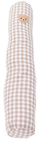 Baby Bolster Kissen, hautfreundliches Baby Seitenschlafkissen Geburtstagsgeschenk für Zuhause Schlafzimmer für Neugeborene für den täglichen Gebrauch(Karierter Khaki Bär)