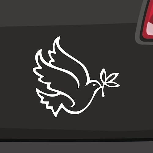 Friedenstaube Aufkleber 6 Größen 21 Farben Freedom Hoffnung Peace Stop War Dove - Made in Germany - Stickerfreaks - ORACAL - Weiß - UV-beständig - Selbstklebend
