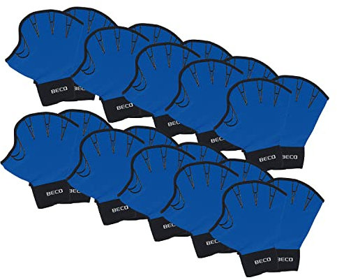 BECO Aqua Neoprenhandschuhe blau Gr. L 10 Paar Aquatraining Schwimmhandschuhe