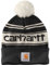 Carhartt Herren Strickmütze mit Bommel und Logo Beanie-Mütze, Einheitsgröße, Black