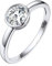 Silvora S925 Silber Damen Zirkon Ring Schlichter Schmaler 1 Karat Weiß Zirkonia Fingerring 6.5mm breit im Facetten Design Ringgröße 64（20.5） für Ehering Hochzeitsring Ewigkeitsring Partnerring