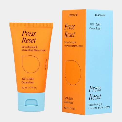 Pharma Oil - Press Reset Gesichtscreme - AHA BHA Ceramide - Poren Verkleinern - Pickelmale Entfernen - Anti Acne Cream - Tages- und Nachtcreme - Gesichtspflege- Face Care - Skincare Produkte - 50ml