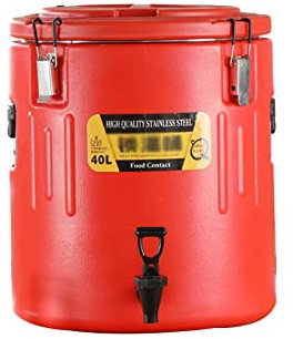 YYUINU Tarros Aislantes para Alimentos,Termo Barril para Alimentos, Vesícula Biliar Más Interna De Acero Inoxidable Engrosada, Mantenga La Sopa De Gachas Caliente, Rojo,40L