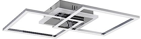 Reality Leuchten LED Deckenleuchte Venida R62793406, Metall Chrom, inkl. 25 Watt LED, Switch Dimmer