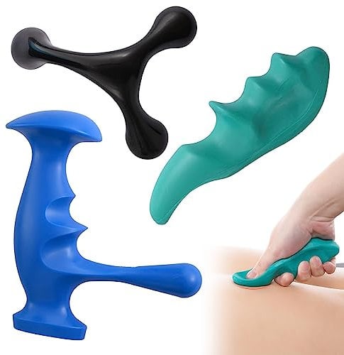 3 Stück Triggerpunkt Massagegerät Massage set, Massagegerät Nacken, Back Massager, Nackenbuckel Weg, Massage Gerät für Rücken Nacken