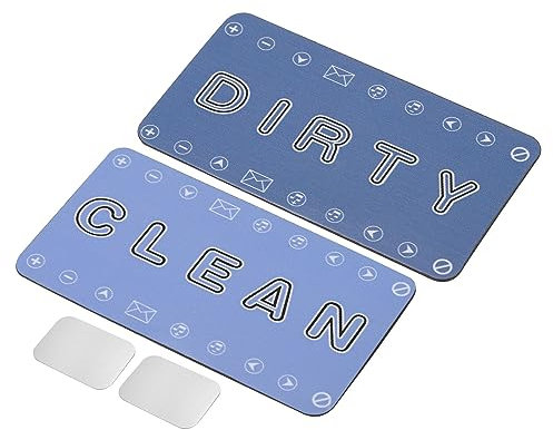 PATIKIL Sucio Limpio Lavavajillas Imán, 2 Paquete Doble Cara Lavaplatos Señal Cocina Limpio Sucio Señal Imán, Púrpura, Gris