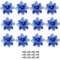 12 fiori di stella di Natale con clip, fiori di stella di Natale glitterati, fiori artificiali per albero di Natale, feste di Natale, ghirlande, decorazioni da appendere, blu