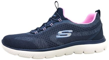 Skechers Damen Summits New Nature, Navy Knit Pink Periwinkle Trim, 39 EU