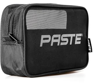 PASTE ® Kulturbeutel für Damen & Herren Schwarz 3L klein mit Mesh - Kosmetiktasche mit 2 Innen-Fächer für Reise & Camping - Kosmetik-Tasche & Waschtasche - Aufbewahrungstasche für Sport & Freizeit